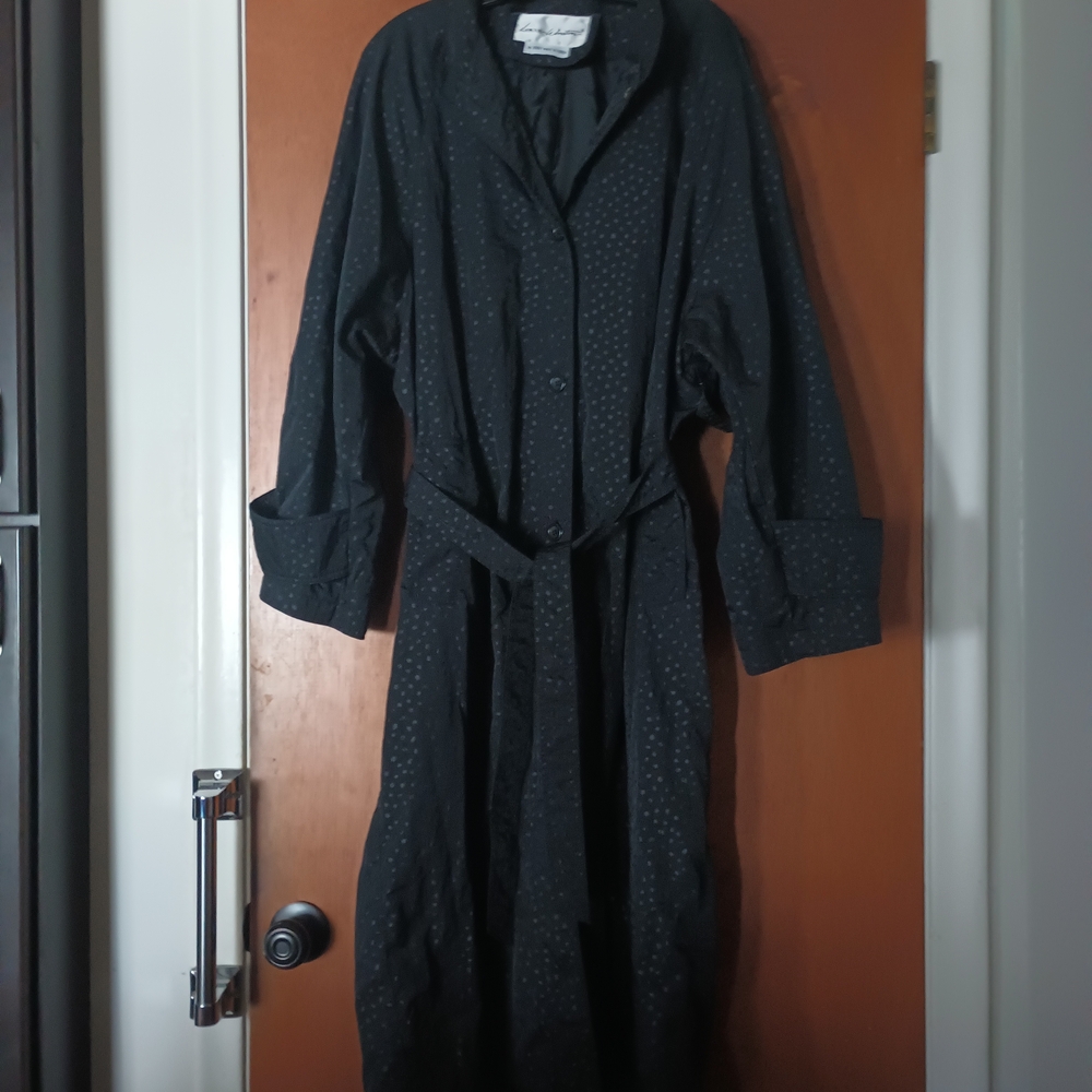 Black Polka Dot Trench Coat